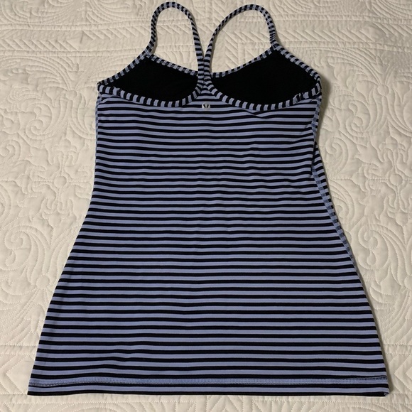 Lululemon size 6 Power Y tank top striped black purple - Picture 3 of 7